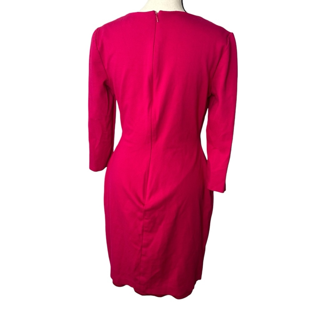 Eliza J. Faux Wrap Stretch Ponte Knit Sheath Dress Size 6 - Picture 3 of 9